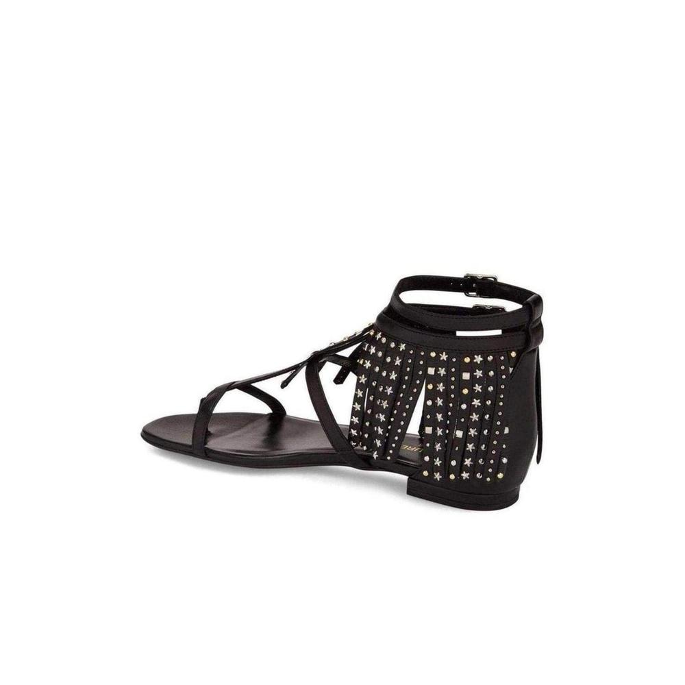 Saint Laurent - Leather Fringe Sandals - IT 40 - Picture 4 of 6